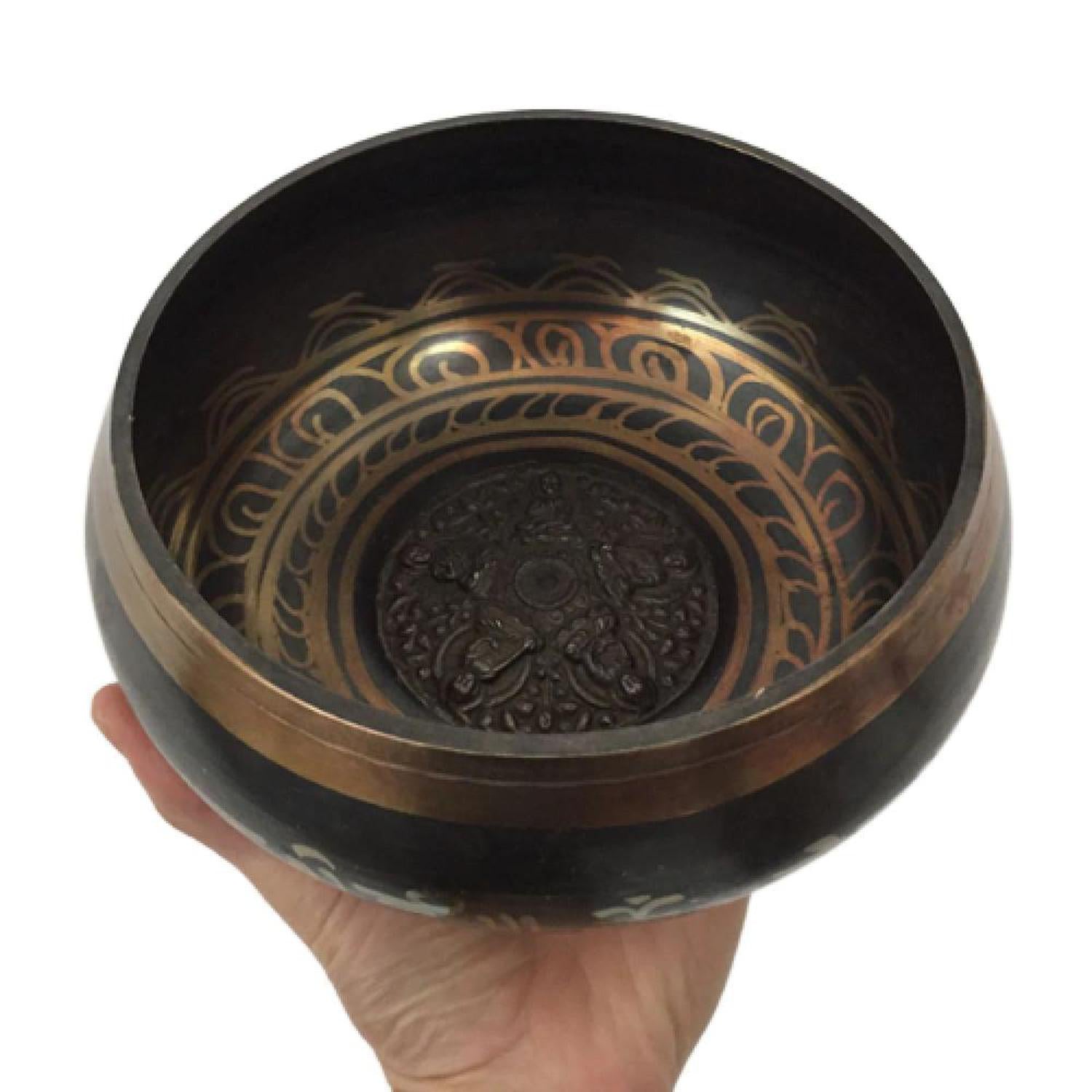 Handcrafted Copper Tibetan Singing Bowl for Meditation - Handcrafted Copper Tibetan Singing Bowl (8cm) for healing, relaxation & meditation. Creates deep tones for mind-body regeneration. Includes striker. Buy Now at Sacred Remedy