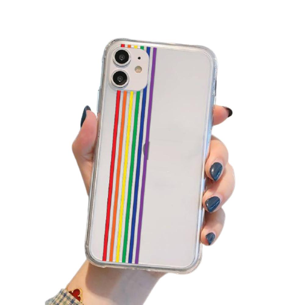 Buy Transparent Phone Case | Pride Rainbow Edition - Stand out from the crowd with this beautiful Case for your iPhone. Unique Gay Pride design to cover and protect your phone from everyday scratches and knocks. Protect your iPhone from daily knocks and scratches, the case fully protects the back and sides without adding bulk. at Sacred Remedy Online