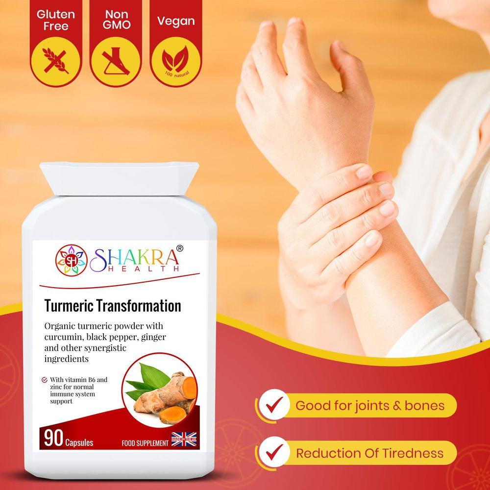 Buy Turmeric Transformation | Anti-Inflammatory 'Ayurvedic Gold' for Joints, Immunity & Energy - Our Turmeric Transformation formula goes beyond ordinary turmeric supplements. We use the purest curcumin extract and combine it with complementary ingredients like black pepper for enhanced absorption and powerful antioxidants for holistic wellness. at Sacred Remedy Online