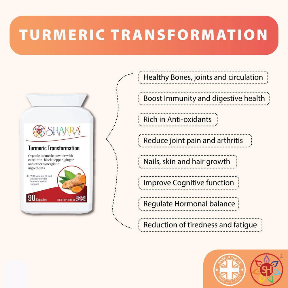 Buy Turmeric Transformation | Anti-Inflammatory 'Ayurvedic Gold' for Joints, Immunity & Energy - Our Turmeric Transformation formula goes beyond ordinary turmeric supplements. We use the purest curcumin extract and combine it with complementary ingredients like black pepper for enhanced absorption and powerful antioxidants for holistic wellness. at Sacred Remedy Online