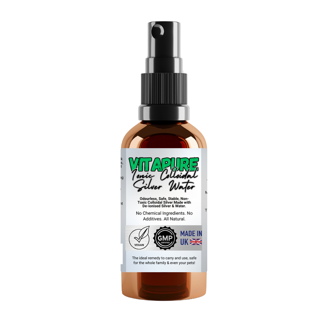 Buy Ionic Colloidal Silver Water VitaPure Spray Bottle | Nature's Best Kept Secret - Humans have enjoyed the beneficial properties of silver for thousands of years. Try VitaPure Ionic Colloidal Silver Water today! at Sacred Remedy Online