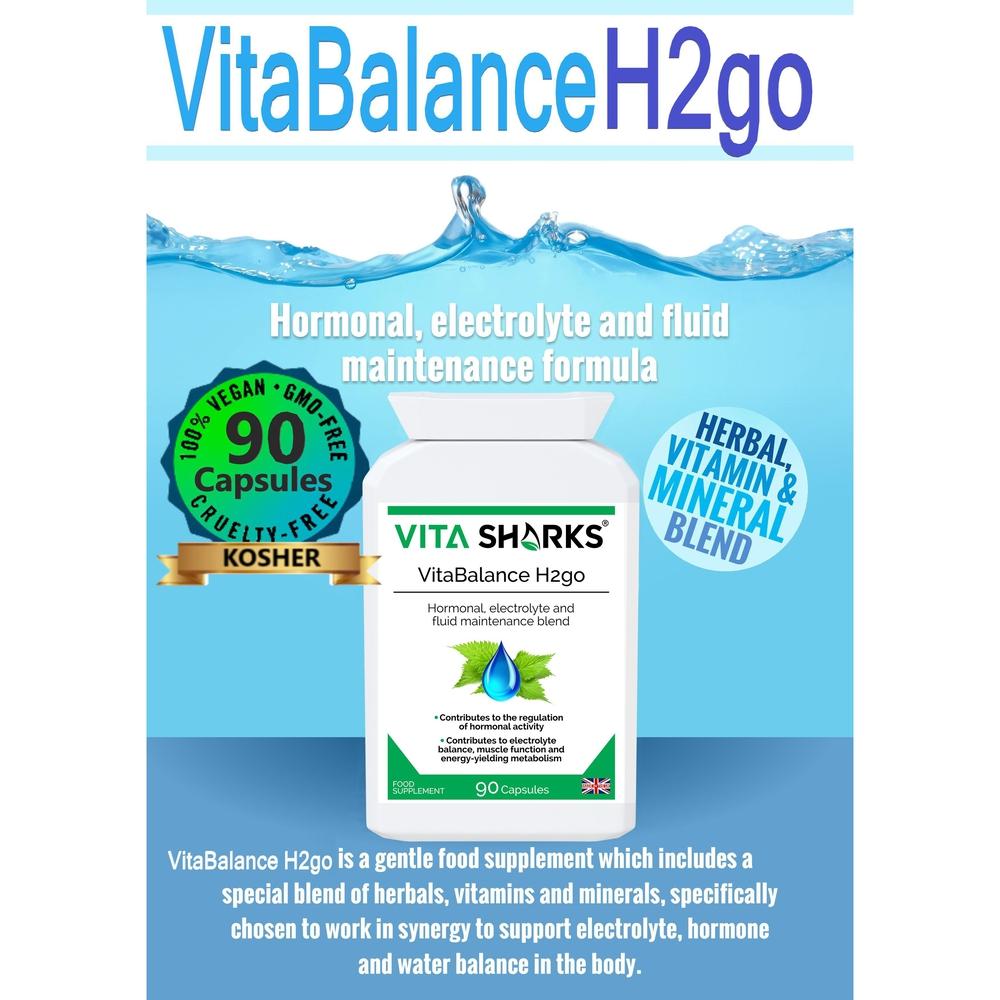 Buy VitaBalance H2go | Fluid Retention, Water Balance & Immune Support Herbal Supplement - A gentle, effective and bioavailable combination of concentrated herbals, vits & other nutrients, designed to support healthy fluid levels in the body & to relieve the symptoms of mild water retention. A natural supplement which facilitates natural weight reduction by eliminating excessive water retention (bodily fluid) in the body. at Sacred Remedy Online