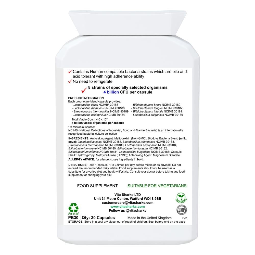 Buy VitaBio Flora | Vegan Multi-Strain Probiotic. High Strength Natural Immune & Gut Support - A high-strength, multi-strain probiotic health supplement with 4 billion friendly bacteria per capsule. Specifically formulated for natural health practitioners who treat digestive and intestinal disorders. Ideal for use following antibiotics, travelling abroad and colonic hydrotherapy treatment. at Sacred Remedy Online