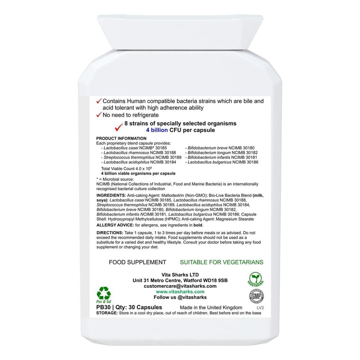 VitaBio Flora | Vegan Multi-Strain Probiotic. High Strength Natural Immune & Gut Support - A high-strength, multi-strain probiotic health supplement with 4 billion friendly bacteria per capsule. Specifically formulated for natural health practitioners who treat digestive and intestinal disorders. Ideal for use following antibiotics, travelling abroad and colonic hydrotherapy treatment. Buy Now at Sacred Remedy