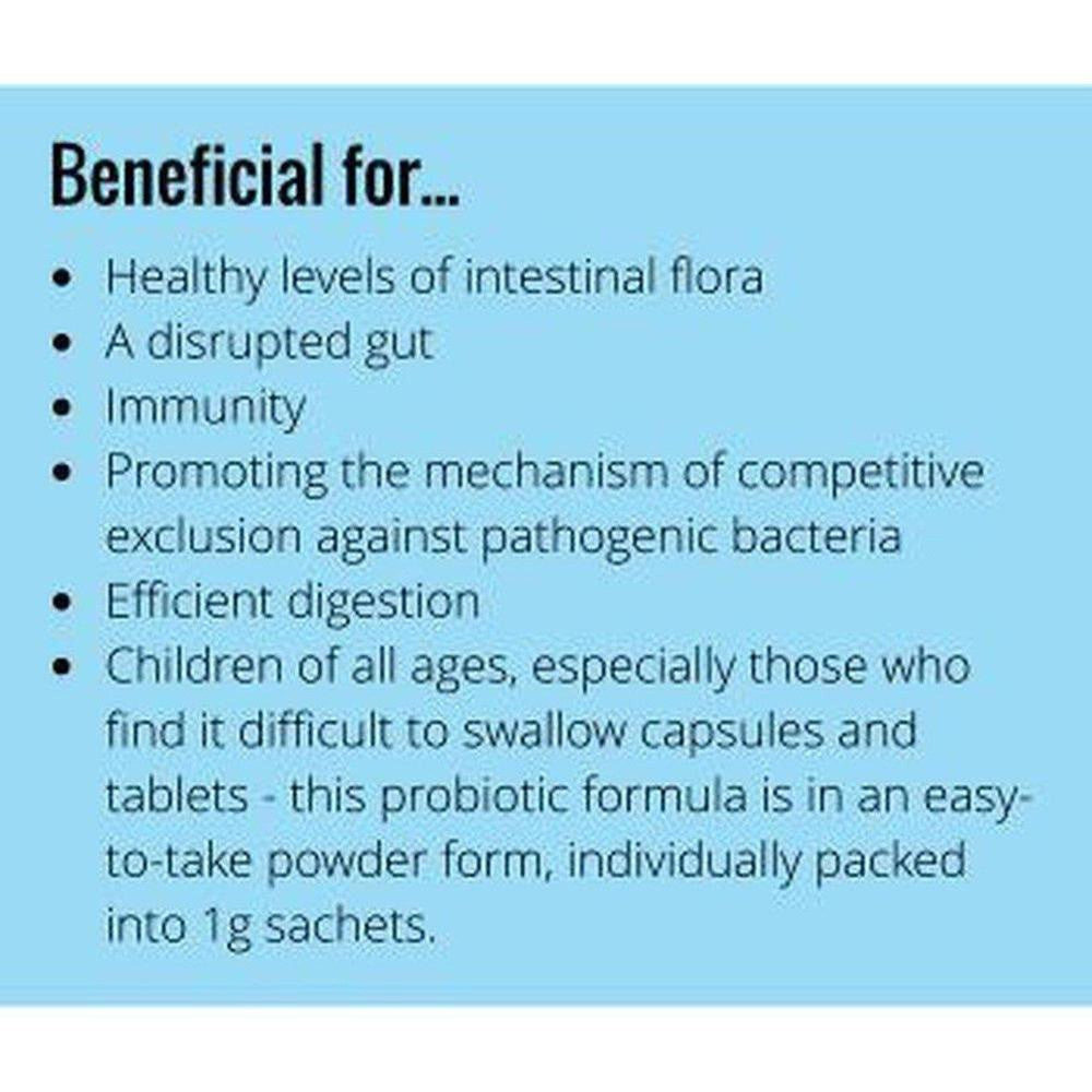 Buy VitaBio Kids Complex | Childrens Probiotic Supplement. Immune & Optimum Health Support - A probiotic health supplement for kids, suitable for babies & children of all ages. Designed to support healthy levels of intestinal flora after a course of antibiotics or following a digestive upset. It can also offer immunity support when returning to playgroups or pre-school and germs and viruses can be prevalent. at Sacred Remedy Online