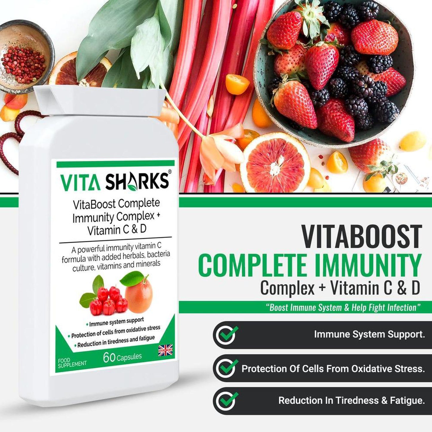 Immunity Complex + Vitamin C & D | Immunity & Anti-Viral Formula - Vitamin C intake is required more now than ever, due to the high amount of processed foods consumed. This Immunity Complex contains vitamin C from multiple sources. Buy Now at Sacred Remedy