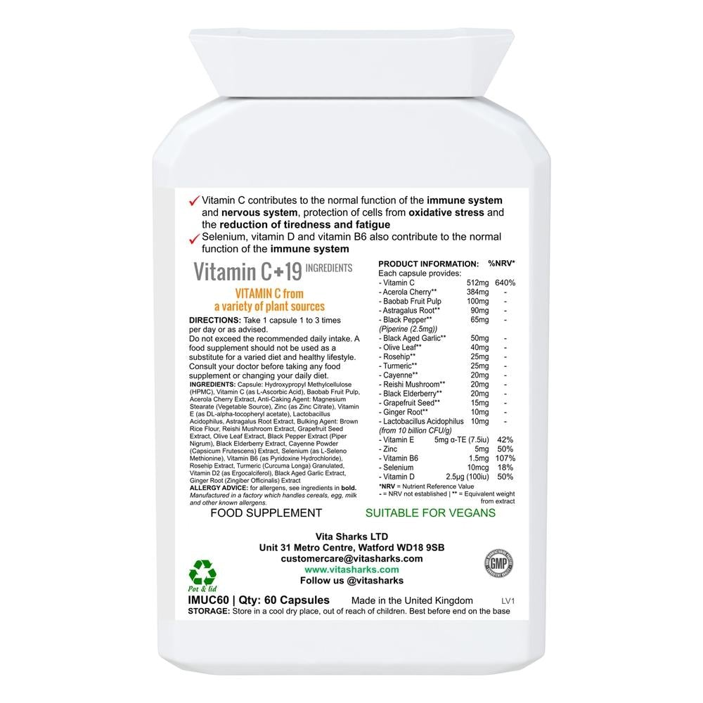 Buy Immunity Complex + Vitamin C & D | Immunity & Anti-Viral Formula - Vitamin C intake is required more now than ever, due to the high amount of processed foods consumed. This Immunity Complex contains vitamin C from multiple sources. at Sacred Remedy Online