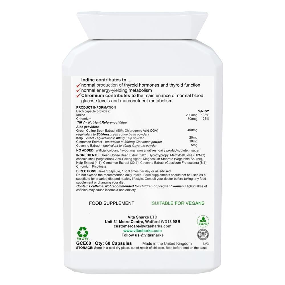 Buy VitaBoost Ultimate Green Coffee Bean | Control Appetite & Cravings while Optimising Training - VitaBoost Ultimate Green Coffee Bean is a high-strength UK-manufactured supplement with 50% Chlorogenic Acid (CGA). Formulated with Kelp, Cinnamon, Cayenne and Chromium. It may support the balance of sugar levels and weight by slowly releasing glucose after meals. Achieve your new year goals and strive for optimal results with VitaBoost Ultimate Green Coffee Bean. at Sacred Remedy Online