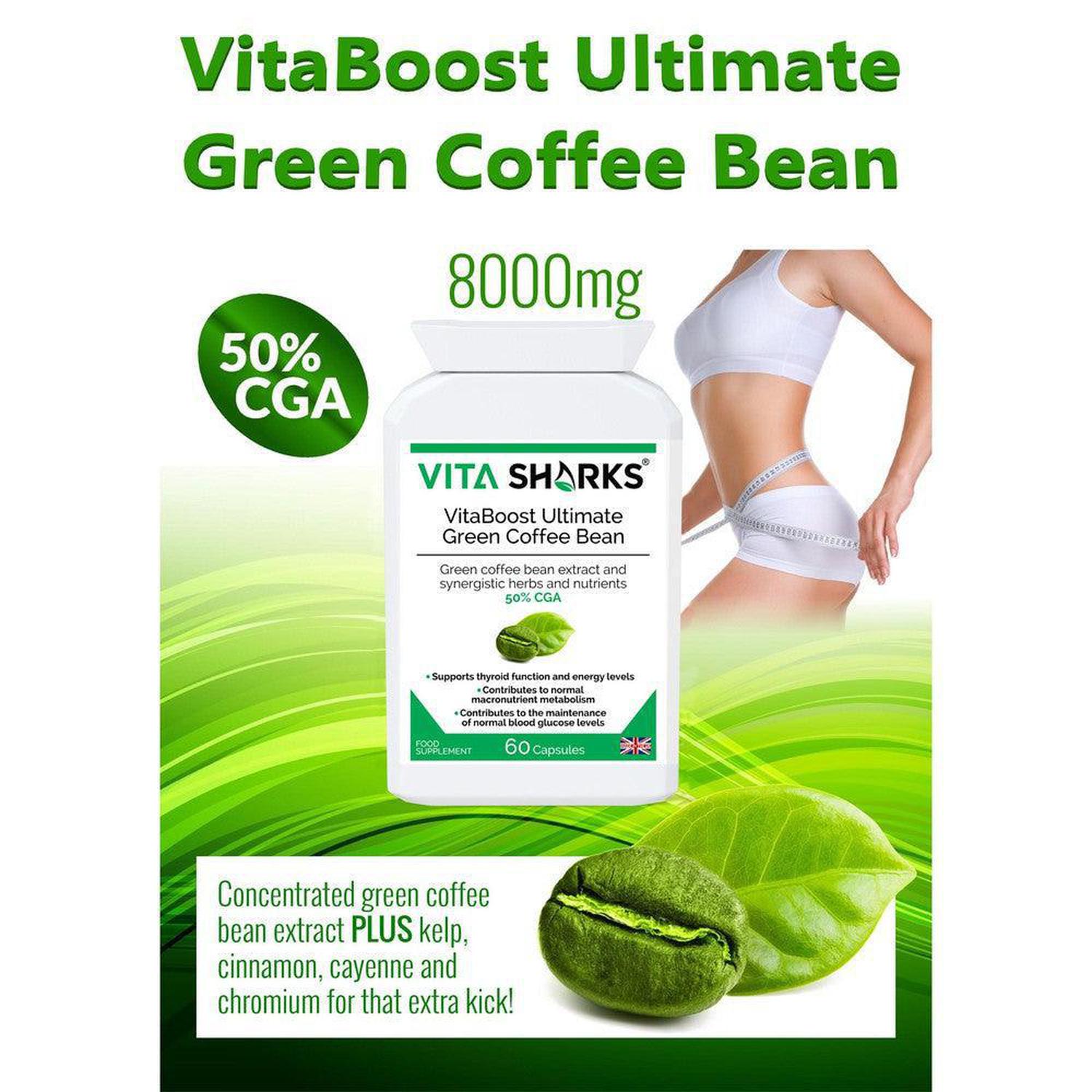 VitaBoost Ultimate Green Coffee Bean | Control Appetite & Cravings while Optimising Training - VitaBoost Green Coffee Bean: A high-strength 50% CGA supplement with Kelp & Chromium. UK-made. May support weight & balance sugar levels after meals. Buy Now at Sacred Remedy