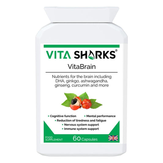 Buy VitaBrain Nootropic & Brain Food. Cognitive Enhancer for Concentration & Memory - A super-concentrated, powerful health supplement for the brain. A natural nootropic & nutritional cognitive enhancer, supporting focus, concentration, mental performance, memory recall & energy levels. Supports ability to think more clearly & provides valuable additional nutritional energy to your brain & body. at Sacred Remedy Online