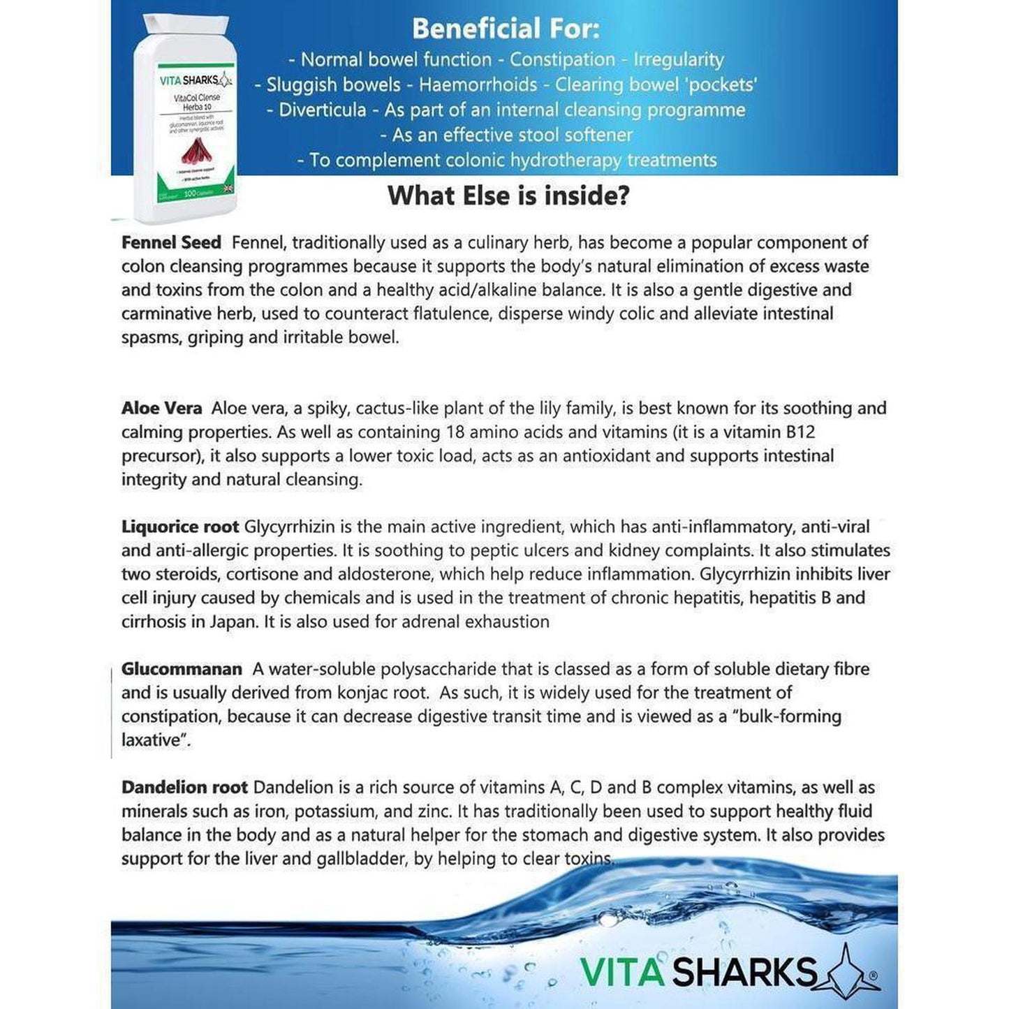 VitaCol Cleanse Herba 10 | High Quality Internal Cleansing Colon & Bowel Support Supplement - VitaCol Cleanse Herba 10 contains a range of active herbal ingredients which may support to cleanse the intestinal tract, soften the stool, stimulate the liver and improve peristalsis. This, in turn, helps to produce bowel movements & expel layers of old encrusted mucus and faecal matter that may have accumulated over time. Buy Now at Sacred Remedy