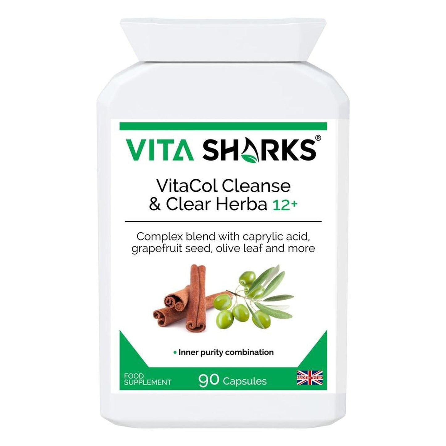 VitaCol Clense Herba 12+ | Gastrointestinal Cleanse & Detox Support - VitaCol Clense Herba 12+ is a broad-spectrum gastrointestinal cleanse & detox supplement, to support a balanced lower digestive tract & protect against internal parasites, worms & other harmful micro-organisms. It contains a range of tried and tested herbs and concentrated foods to support digestive tract health. Buy Now at Sacred Remedy