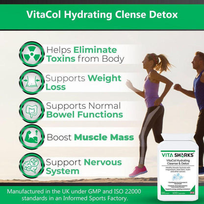 VitaCol Hydrating Clense & Detox | Magnesium Bowel Hydrating, Electrolyte Formula - A powerful yet gentle, non-habit forming colon formula. Contains nutrients selected to help increase faecal bulk and support normal bowel function Buy Now at Sacred Remedy