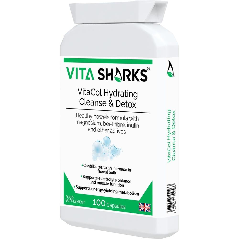 Buy VitaCol Hydrating Clense & Detox | Magnesium Bowel Hydrating, Electrolyte Formula - A powerful, yet gentle, non-habit forming health supplement colonics formula, with nutrients specifically selected to contribute to an increase in faecal bulk and normal bowel function. at Sacred Remedy Online