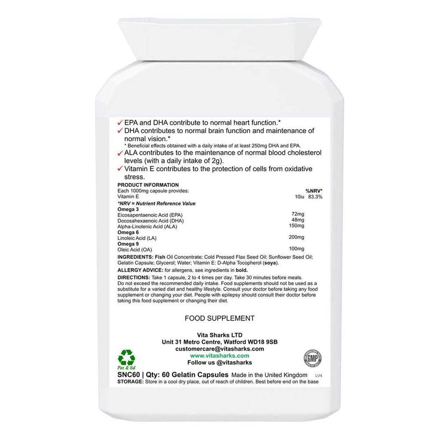 Buy VitaDHA Omega 3-6-9 Oil | 1000mg Potent EPA, Rich in DHA & Vitamin E - Discover VitaDHA Omega 3-6-9 Fish Oil Concentrate, a supplement rich in EPA & DHA. Experience the benefits of this natural fish oil formula, containing essential fatty acids and vitamin E. at Sacred Remedy Online