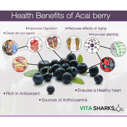 VitaDefence+ Brazilian Acai Berry | Potent Antioxidant & Immune Support Supplement - Rich in Vitamins, Minerals, Phyto-Nutrients & Polyphenols; all-round support for energy, immunity, health and vitality. Protection against free radical damage, support for Bones, Skin, hair and nails. Beneficial for; Weight loss Inflammation, Blood sugar levels, Cholesterol levels & Protection against premature ageing. Buy Now at Sacred Remedy
