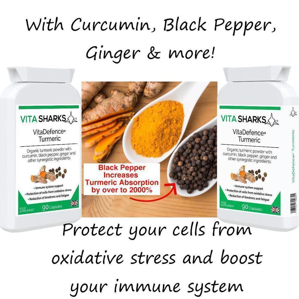 Buy VitaDefence+ Turmeric | Anti-Inflammatory, Immunity & Energy Support Supplement - Turmeric root powder supplements have been long used by Ayurvedic medicine as a basic "heal all" and anti-inflammatory. The benefits of turmeric and its active ingredients (including curcuminoids) have recently been recognised in the Western world after much TV, magazine and radio coverage. at Sacred Remedy Online