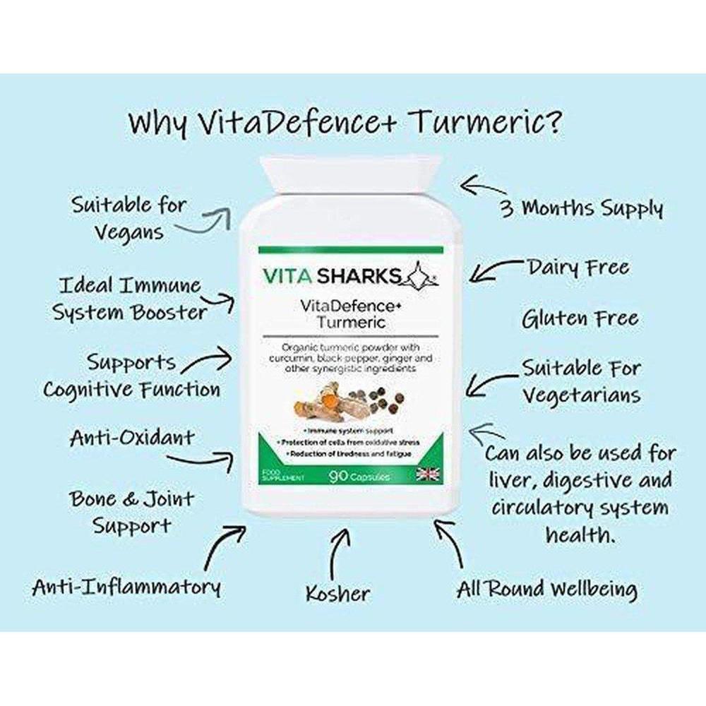 Buy VitaDefence+ Turmeric | Anti-Inflammatory, Immunity & Energy Support Supplement - Turmeric root powder supplements have been long used by Ayurvedic medicine as a basic "heal all" and anti-inflammatory. The benefits of turmeric and its active ingredients (including curcuminoids) have recently been recognised in the Western world after much TV, magazine and radio coverage. at Sacred Remedy Online