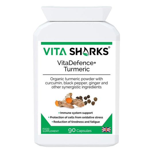 VitaDefence+ Turmeric | Anti-Inflammatory, Immunity & Energy Support Supplement - Turmeric root powder supplements have been long used by Ayurvedic medicine as a basic "heal all" and anti-inflammatory. The benefits of turmeric and its active ingredients (including curcuminoids) have recently been recognised in the Western world after much TV, magazine and radio coverage. Buy Now at Sacred Remedy