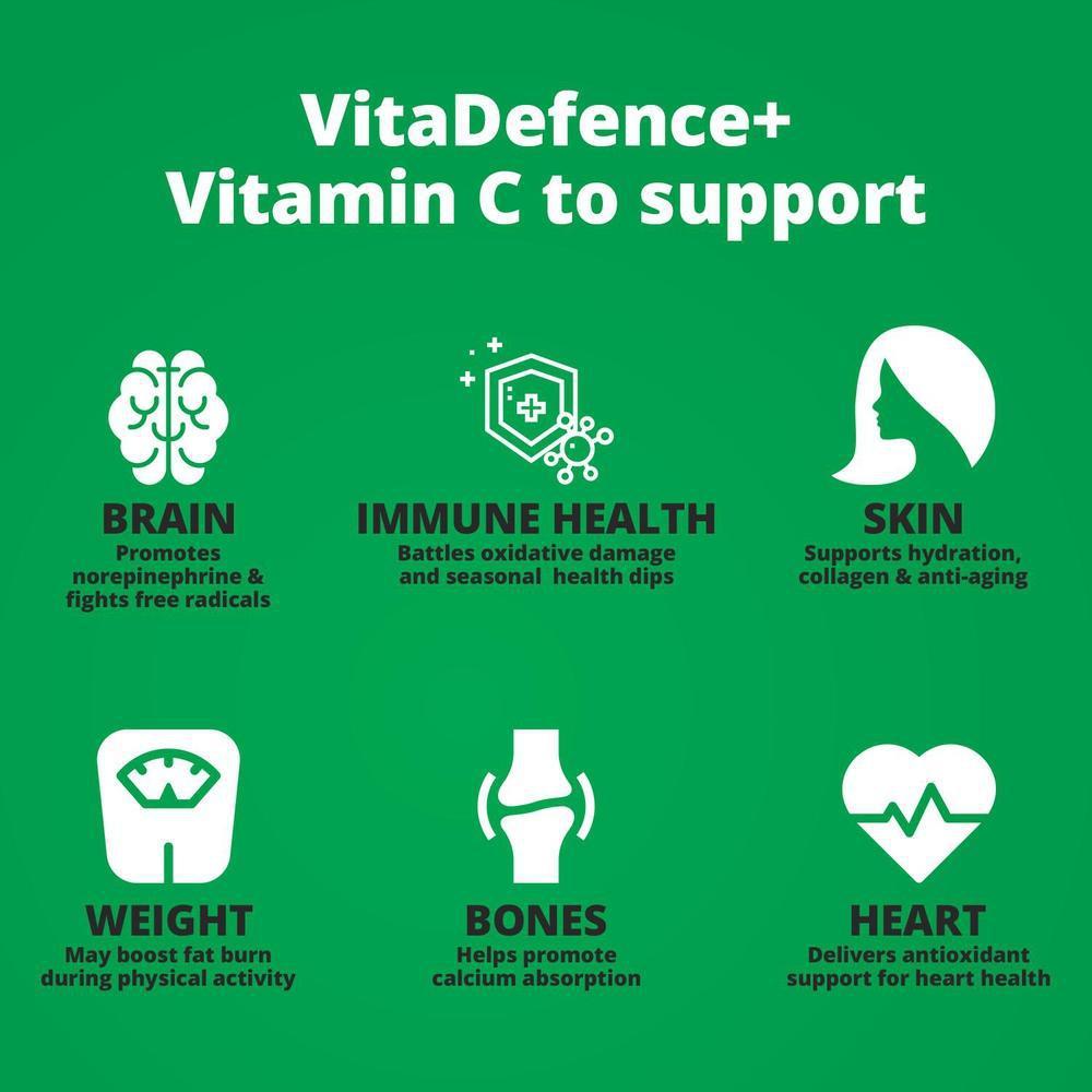 Buy VitaDefence+ Vitamin C | Non Acidic, Food Form Vitamin C Health Supplement - Packed with antioxidants, vitamins, minerals, bioflavonoids, pectins, essential oils, lycopene, carotenoids, plant sterols, catechins, polyphenolics and many other phyto-nutrients, this vitamin C health supplement is gentle and non-acidic. Ideal for long-term usage. at Sacred Remedy Online