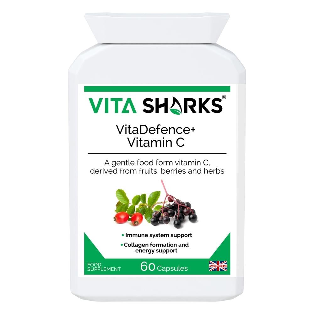 Buy VitaDefence+ Vitamin C | Non Acidic, Food Form Vitamin C Health Supplement - Packed with antioxidants, vitamins, minerals, bioflavonoids, pectins, essential oils, lycopene, carotenoids, plant sterols, catechins, polyphenolics and many other phyto-nutrients, this vitamin C health supplement is gentle and non-acidic. Ideal for long-term usage. at Sacred Remedy Online