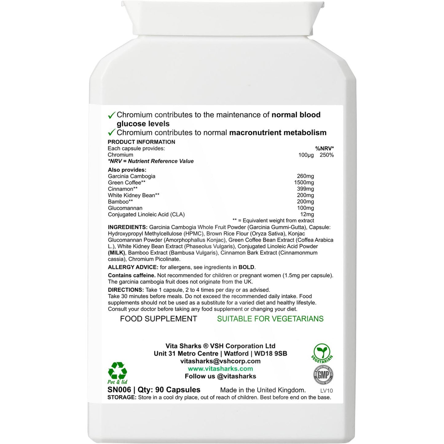 VitaDiet Garcinia Cambogia | Slimmer Support Complex with CLA - Love your silhouette with VitaDiet Garcinia Cambogia! Helps manage appetite. It's the perfect partner to help you shed those pesky love handles and get the most out of your diet and exercise routine. A powerful combination of ingredients encourages your metabolism, allowing you to experience maximal toning and shaping effects! Buy Now at Sacred Remedy