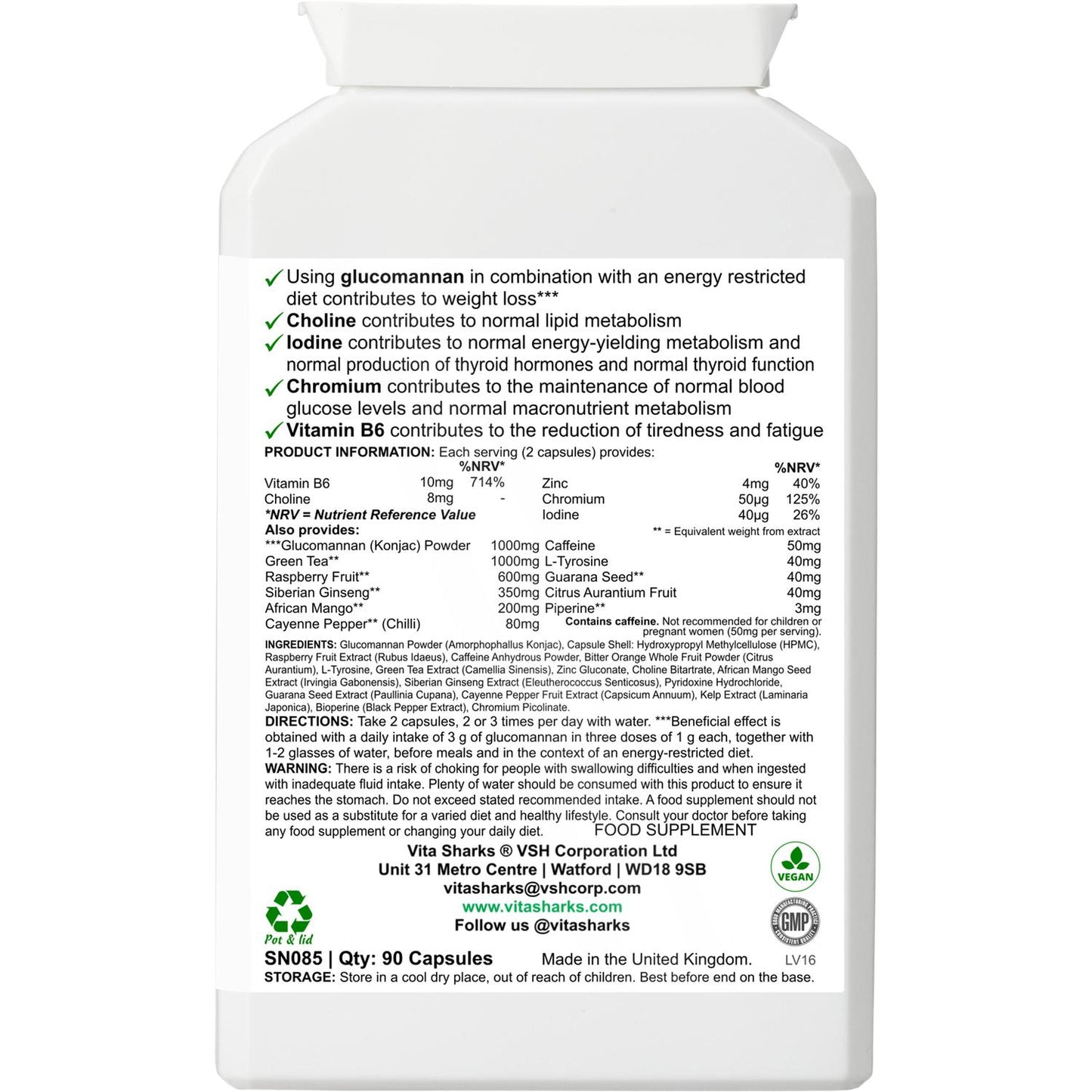 VitaDiet Slim | Thermogenic Metaboliser & Fat Burner to Support Effective Weight Loss - A thermogenic fat metaboliser & herbal weight management health supplement, supporting the body's natural fat burning processes, along with the feeling of fullness, energy levels, thyroid function, carbohydrate, lipid and fatty acid metabolism, stable blood sugar levels & other vital aspects of effective weight loss. Buy Now at Sacred Remedy