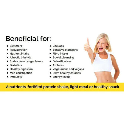 VitaDiet Vanilla | Non-GM Soy Isolate Meal Replacement Shake Immune Health Supplement - Tasty filling meal shake or guilt-free dessert at just 87 calories per serving! Ideal daily shake for slimmers as part of a calorie-controlled diet. Low in fat & fortified with vitamins minerals, also containing fibre adding bulk and promoting a feeling of fullness (helping to curb the appetite). Buy Now at Sacred Remedy