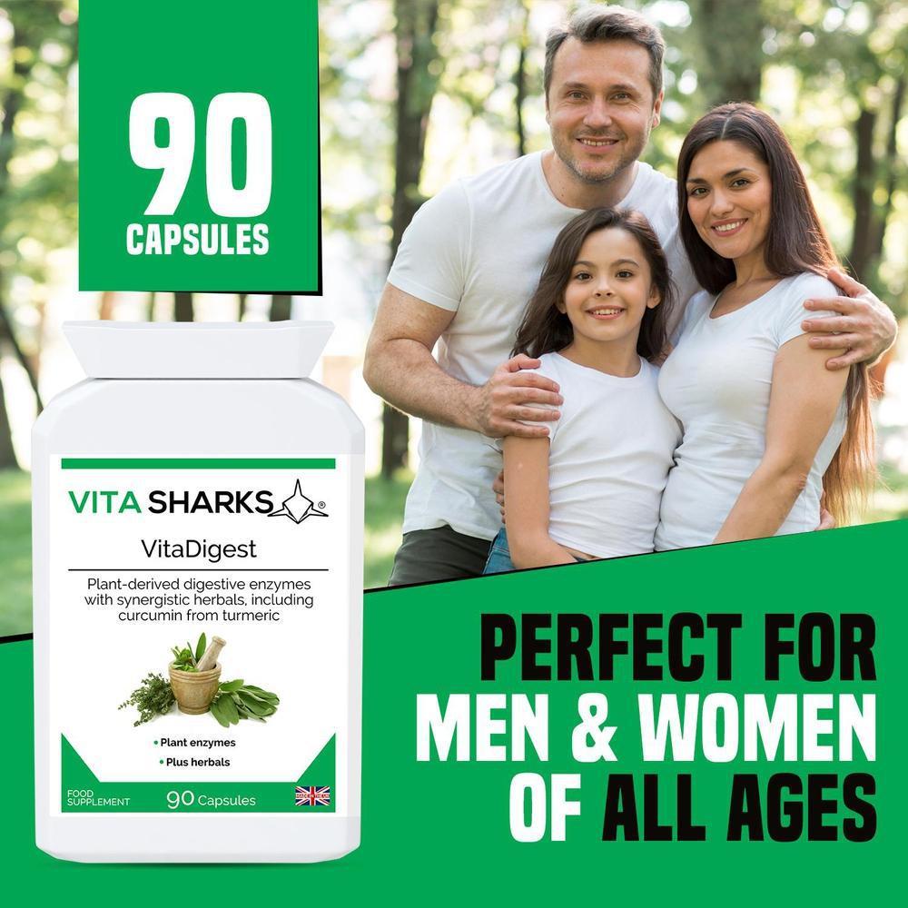 Buy VitaDigest | High Strength Plant Digestive Enzymes. Immunity, Health & Vitamin Support - A high-strength health supplement which combines a broad spectrum range of plant-derived digestive enzymes with carminative, anti-spasmodic and gut-soothing herbs. A unique blend to aid the digestive system naturally and healthily. at Sacred Remedy Online