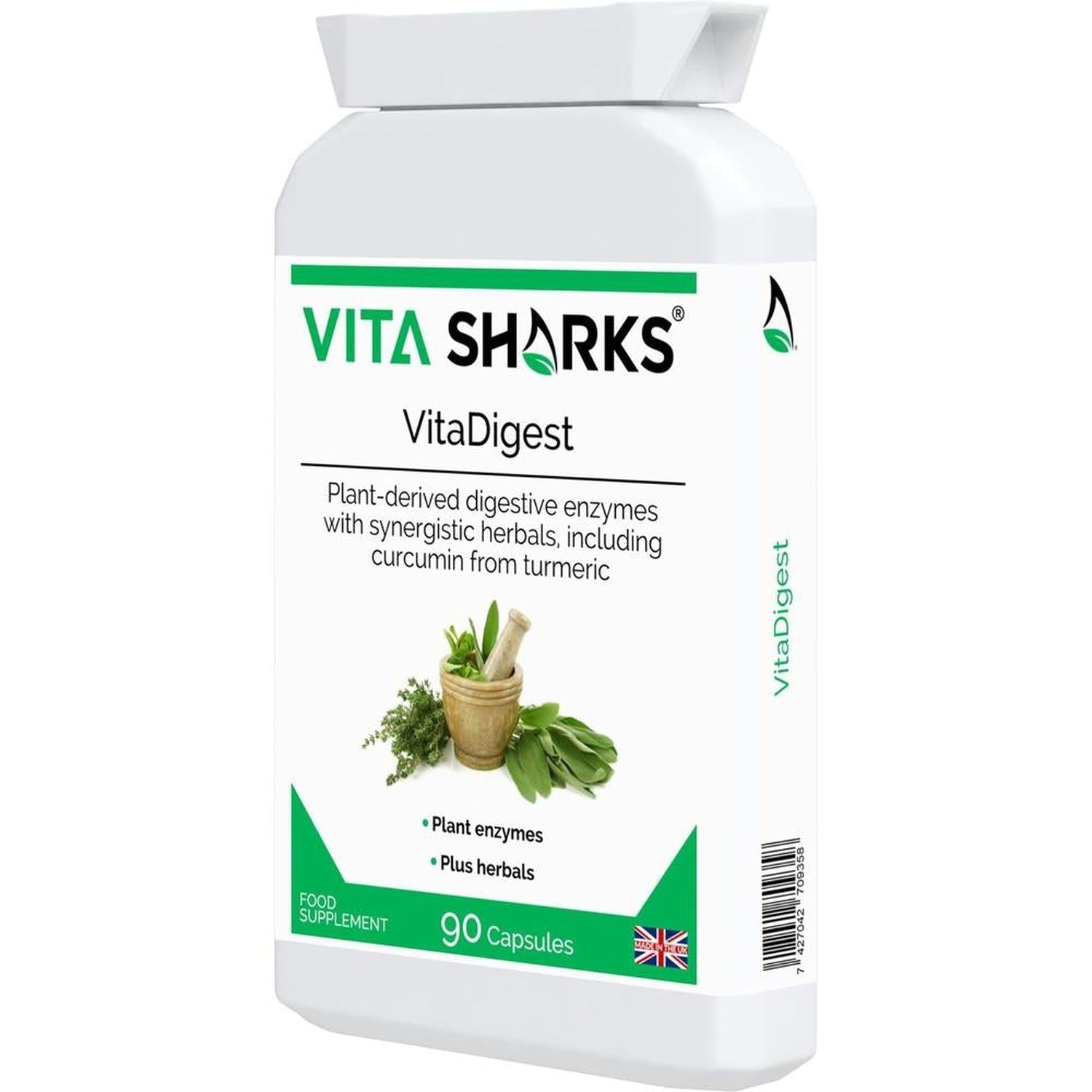 VitaDigest | High Strength Plant Digestive Enzymes. Immunity, Health & Vitamin Support - A high-strength health supplement which combines a broad spectrum range of plant-derived digestive enzymes with carminative, anti-spasmodic and gut-soothing herbs. A unique blend to aid the digestive system naturally and healthily. Buy Now at Sacred Remedy