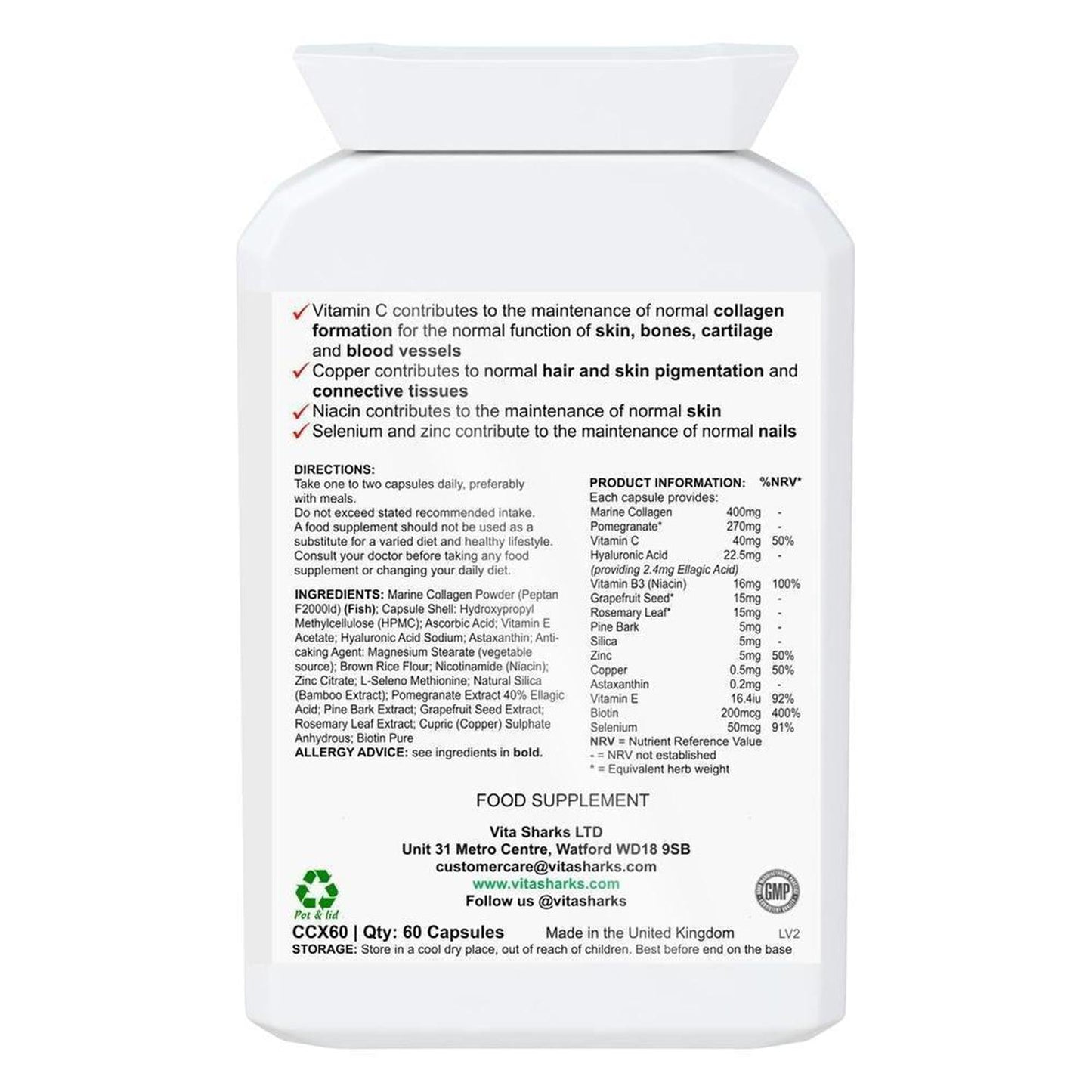 VitaGlow Collagen | High Quality Marine Collagen with Hyaluronic Acid Supplement - This health supplement is more than just collagen. It contains a tailored combination of marine collagen, as well as a clever vitamin, mineral, herbal and nutrient complex that is designed to work from within to help protect the body on a cellular level against ageing and oxidative stress. Buy Now at Sacred Remedy