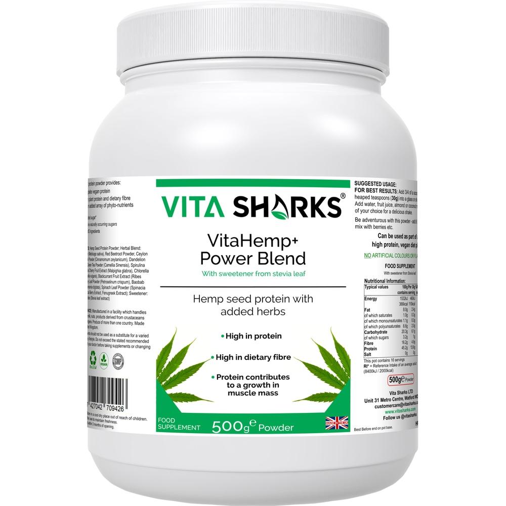 Buy VitaHemp+ Power Blend | Healthy Colon, Hemp Seed Plant Protein Supplement - A balanced & natural protein from hemp seed, as well as a range of phyto-nutrients from nutritious superfoods & herbs. High in dietary fibre, beneficial for a healthy colon. It beats single-ingredient protein powders hands-down! at Sacred Remedy Online