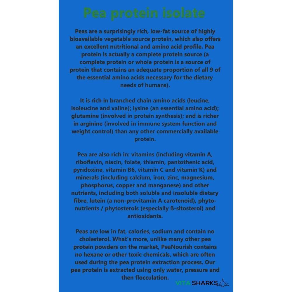 Buy VitaNourish Power Pea Shake | Protein Shake with Nutrient Dense Superfoods & Phyto-Nutrients - A high quality pea protein powder (from snap peas), blended with a range of other nutrient-dense superfoods and herbs for added antioxidants, fibre and phyto-nutrients. This unique formula contains a concentrated level of pea protein - from the 6% found in fresh peas up to around 80% providing 72.2g of protein per 100g at Sacred Remedy Online