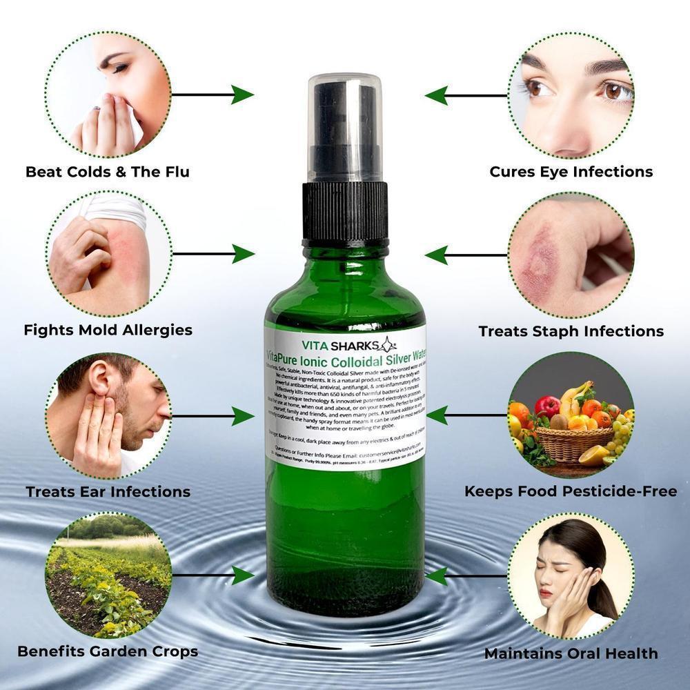 Buy Ionic Colloidal Silver Water VitaPure Spray Bottle | Nature's Best Kept Secret - Humans have enjoyed the beneficial properties of silver for thousands of years. Try VitaPure Ionic Colloidal Silver Water today! at Sacred Remedy Online