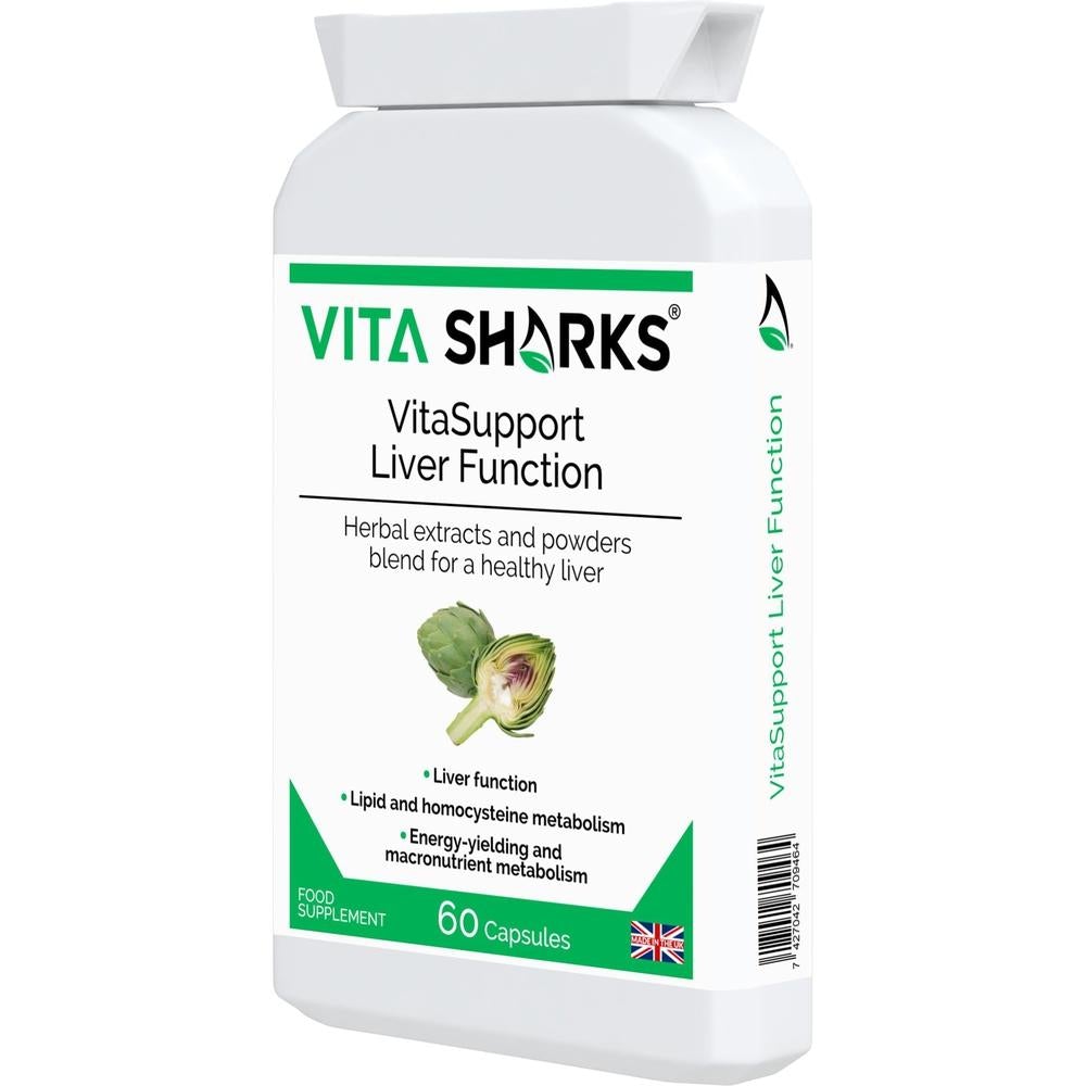 Buy VitaSupport Liver Function | Body Detoxification Supplement with Herbal Extracts and Vitamins - Designed to support detoxification, particularly during periods of over-indulgence in food, alcohol or smoking. The health supplement helps to cleanse a congested liver & gallbladder supporting cell repair & protection. Formulated to stimulate, flush, cleanse & protect these two important organs. at Sacred Remedy Online