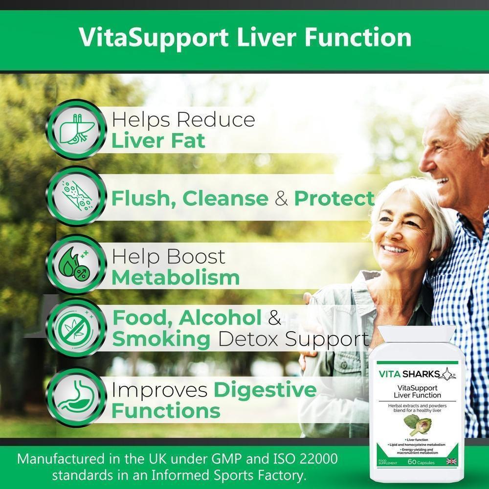 Buy VitaSupport Liver Function | Body Detoxification Supplement with Herbal Extracts and Vitamins - Designed to support detoxification, particularly during periods of over-indulgence in food, alcohol or smoking. The health supplement helps to cleanse a congested liver & gallbladder supporting cell repair & protection. Formulated to stimulate, flush, cleanse & protect these two important organs. at Sacred Remedy Online