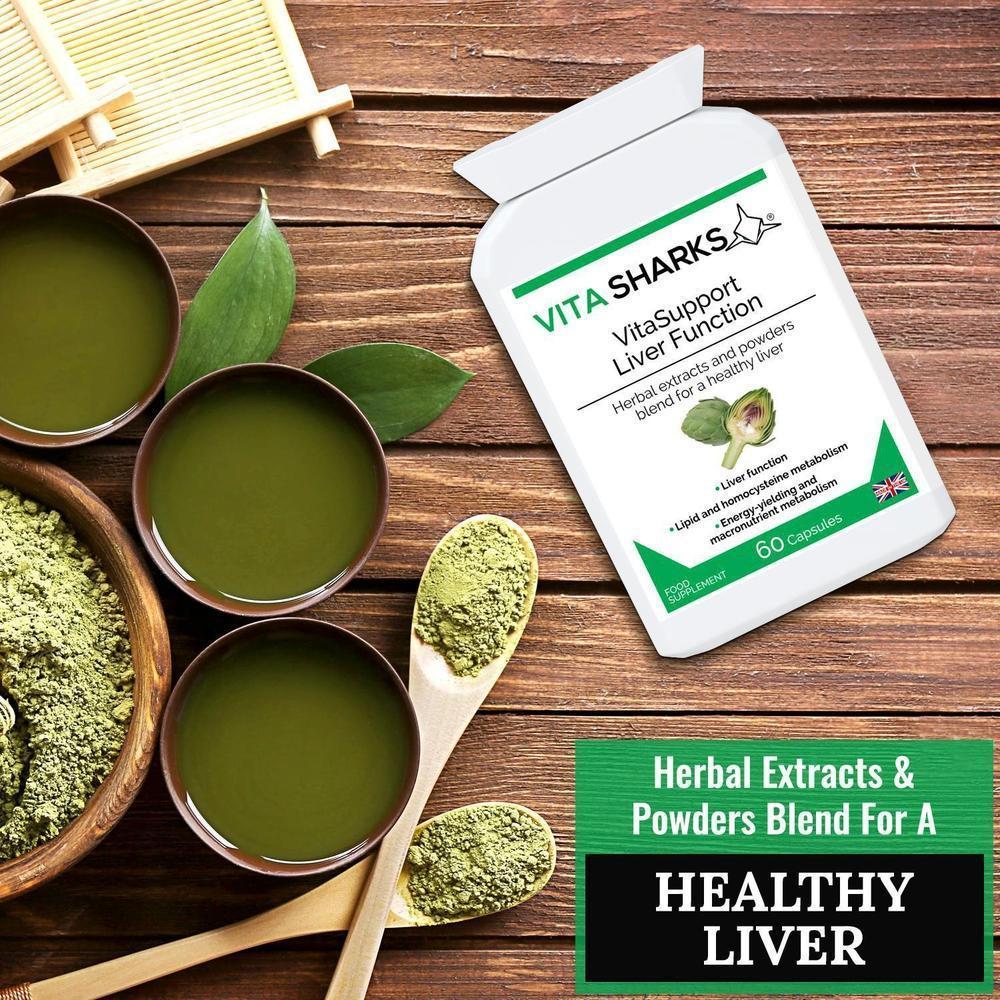 Buy VitaSupport Liver Function | Body Detoxification Supplement with Herbal Extracts and Vitamins - Designed to support detoxification, particularly during periods of over-indulgence in food, alcohol or smoking. The health supplement helps to cleanse a congested liver & gallbladder supporting cell repair & protection. Formulated to stimulate, flush, cleanse & protect these two important organs. at Sacred Remedy Online