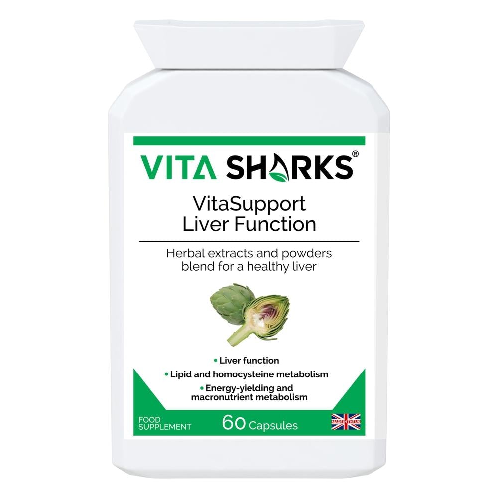 Buy VitaSupport Liver Function | Body Detoxification Supplement with Herbal Extracts and Vitamins - Designed to support detoxification, particularly during periods of over-indulgence in food, alcohol or smoking. The health supplement helps to cleanse a congested liver & gallbladder supporting cell repair & protection. Formulated to stimulate, flush, cleanse & protect these two important organs. at Sacred Remedy Online