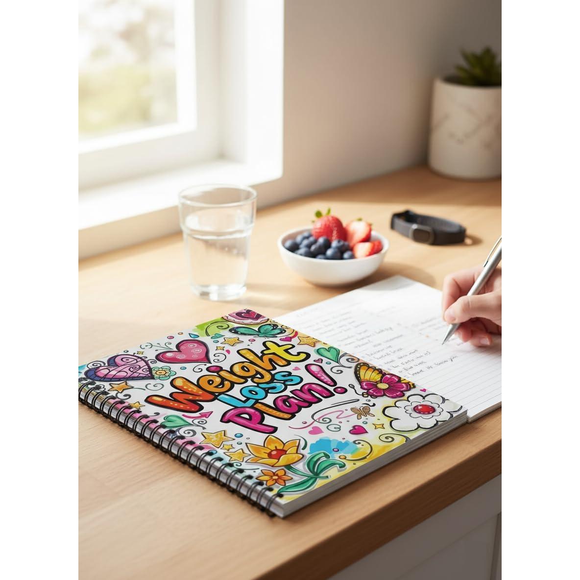 Wellness Diary & Weight Loss Tracker | A5 Spiral Bound Journal - Stay motivated with our A5 Wellness Diary. 52 weeks of meal, exercise, and progress tracking in a quirky, colourful design. Shop holistic health at Sacred Remedy. Buy Now at Sacred Remedy