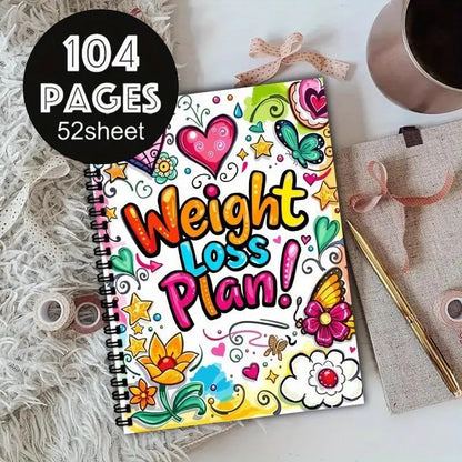 Wellness Diary & Weight Loss Tracker | A5 Spiral Bound Journal - Stay motivated with our A5 Wellness Diary. 52 weeks of meal, exercise, and progress tracking in a quirky, colourful design. Shop holistic health at Sacred Remedy. Buy Now at Sacred Remedy