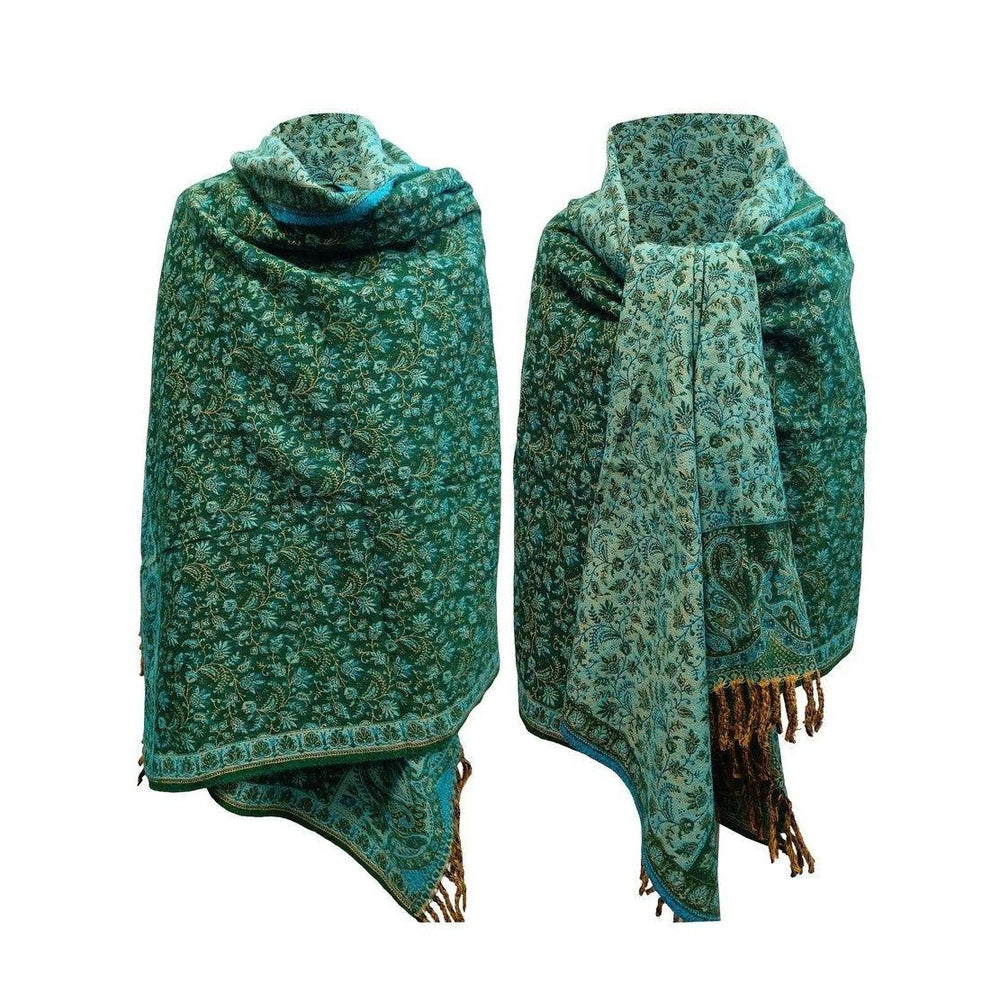 Buy Yak Wool Shawl | Very Warm Handmade Intricate Himalayan Design - Snuggle up into a soft, ultra warm & beautiful handmade Yak shawl, perfect for those chilly evenings; Hand loomed in Tibet, Nepal or India each piece is handcrafted by a tribal family pattern. This piece is fully reversible. The first pictures show the main view and the later pictures show the reverse view. Yak Wool: Yak is an animal that lives high in Himalayan mountains and is accustomed to extremely low temperatures. The down layer of w