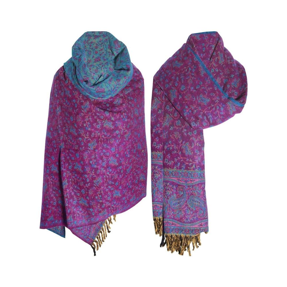 Buy Yak Wool Shawl | Very Warm Handmade Intricate Himalayan Design - Snuggle up into a soft, ultra warm & beautiful handmade Yak shawl, perfect for those chilly evenings; Hand loomed in Tibet, Nepal or India each piece is handcrafted by a tribal family pattern. This piece is fully reversible. The first pictures show the main view and the later pictures show the reverse view. Yak Wool: Yak is an animal that lives high in Himalayan mountains and is accustomed to extremely low temperatures. The down layer of w