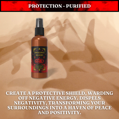 Dragons Blood Smudge Spray | Aura Cleansing & Protection Mist - Organic Dragons Blood Smudge Spray to clear negative energy & protect your aura. Earthy, grounding scent. Vegan, cruelty-free, and smoke-free. Buy Now at Sacred Remedy