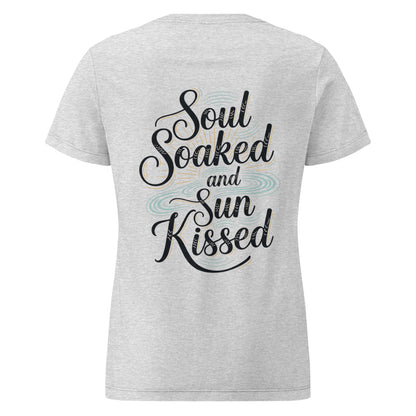 Soul Soaked & Sun Kissed Spiritual Tee | Wellness Shirt - Shop the "Soul Soaked & Sun Kissed" spiritual tee. Semi-fitted, soft cotton shirt with a daily affirmation for self-love, yoga, and holistic wellness seekers. Buy Now at Sacred Remedy